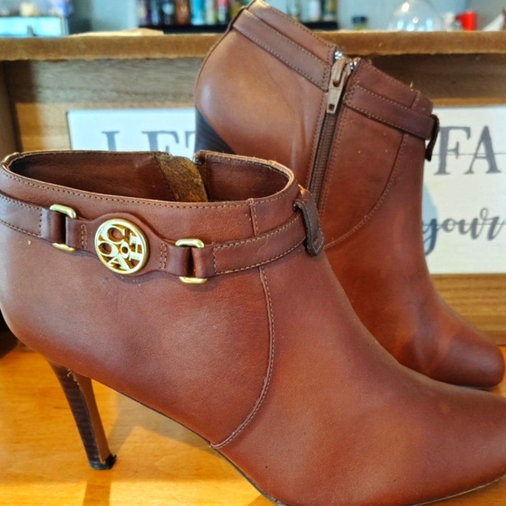 Coach Salene Cow Safari Heeled Ankle Boots. Size 10B. Closing Out